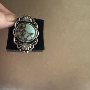 Elegant Silver and Turquoise Statement Ring